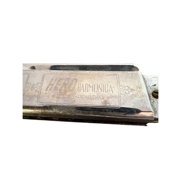Vintage Hero Harmonica Silver Musical Instrument Shanghai - Picture 7 of 7